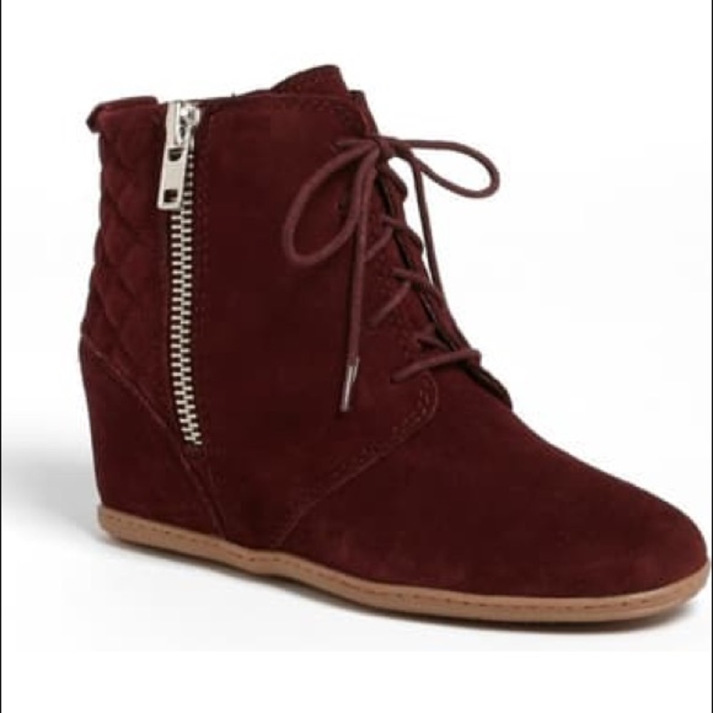 Dolce Vita Kalen Wedge Booties Suede Side …